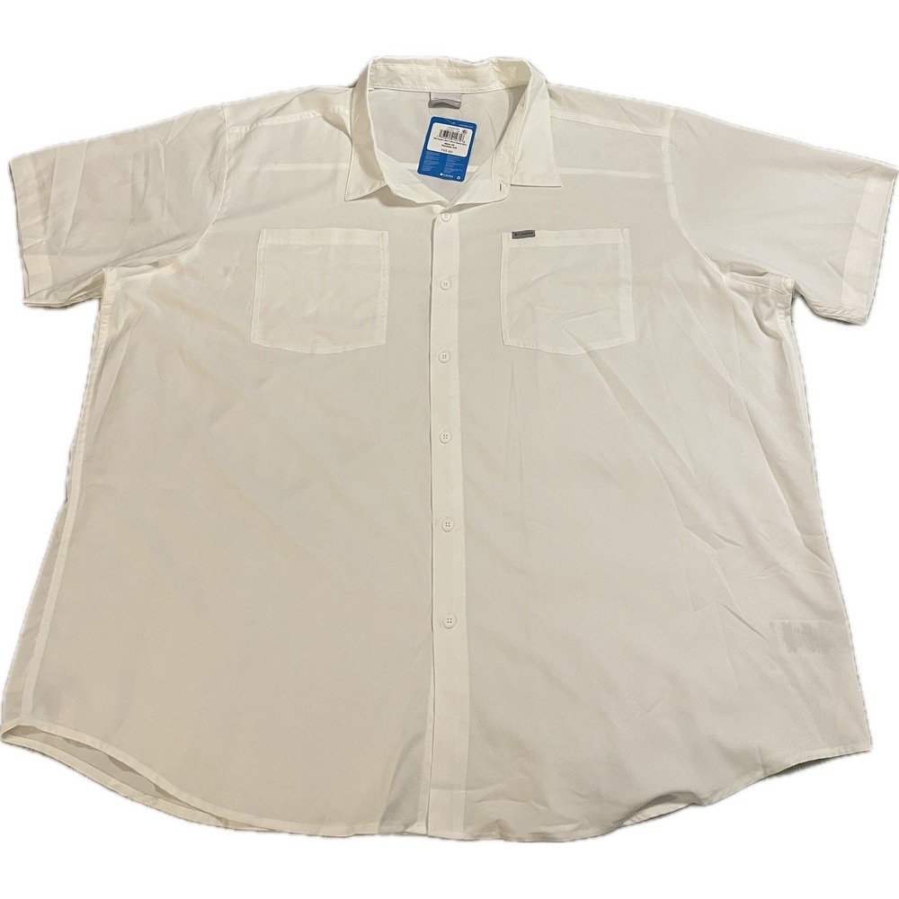 NWT! COLUMBIA MEN'S 4X RED EAGLE LAKE SHORT SLEEVE OMNI SHADE WHITE Retail: $65